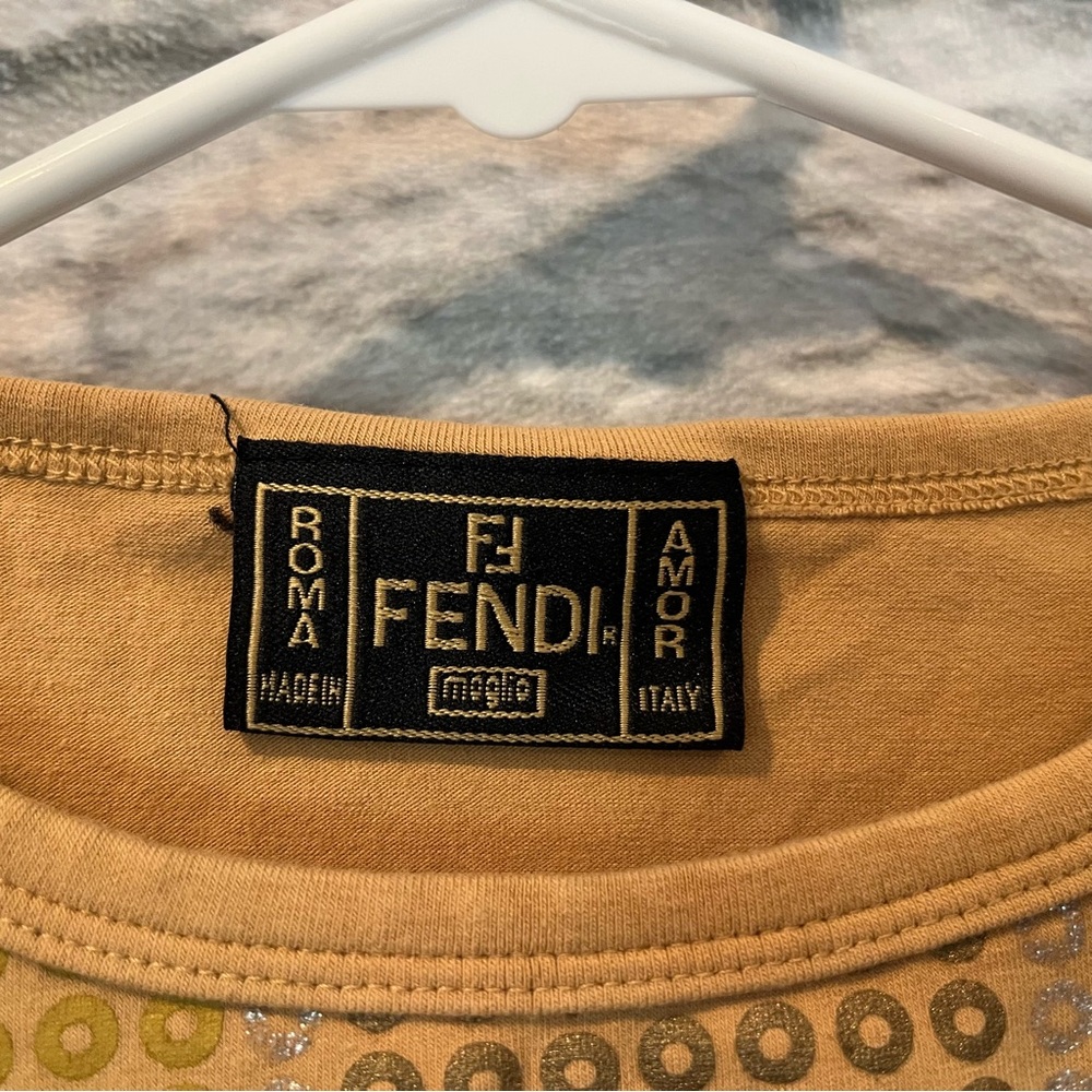 Vintage Fendi Women’s 6 Glittery Union Jacket Fitted Long Sleeve Top (AS IS) - Picture 5 of 12
